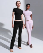 Willluxe® Women’s Short Sleeve Top & Flare Pant Set