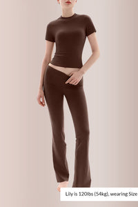 Willluxe® Women’s Short Sleeve Top & Flare Pant Set