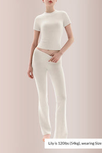 Willluxe® Women’s Short Sleeve Top & Flare Pant Set
