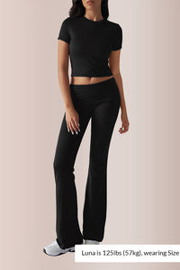 Willluxe® Women’s Crop Top & Flare Pant Lounge Set