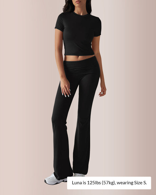 WILLLUXE® Women’s Crop Top & Flare Pant Lounge Set