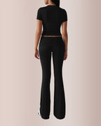 Willluxe® Women’s Crop Top & Flare Pant Lounge Set