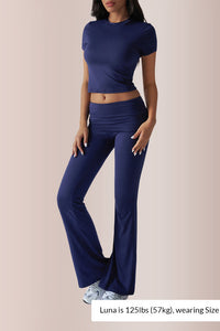 Willluxe® Women’s Crop Top & Flare Pant Lounge Set