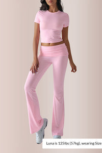 Willluxe® Women’s Crop Top & Flare Pant Lounge Set