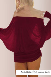 Willluxe® Women’s Off-Shoulder Dolman Sleeve Mini Dress