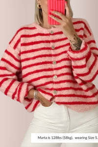 Willluxe® Vintage Striped Knit Cardigan