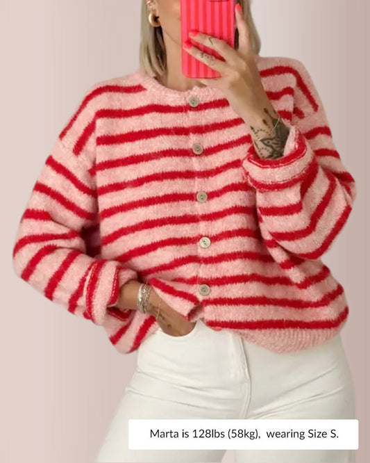 WILLLUXE® Vintage Striped Knit Cardigan