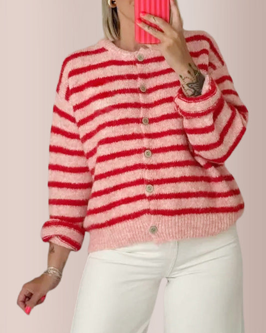 WILLLUXE® Vintage Striped Knit Cardigan