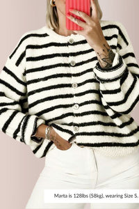Willluxe® Vintage Striped Knit Cardigan