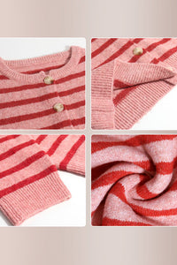 Willluxe® Vintage Striped Knit Cardigan