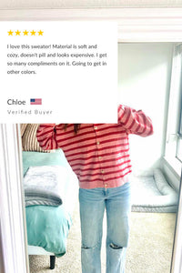 Willluxe® Vintage Striped Knit Cardigan