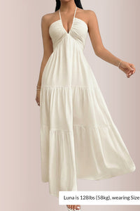 Willluxe® Halter Neck Tiered Maxi Dress