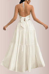 Willluxe® Halter Neck Tiered Maxi Dress