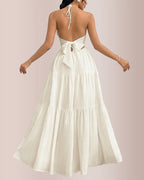 Willluxe® Halter Neck Tiered Maxi Dress