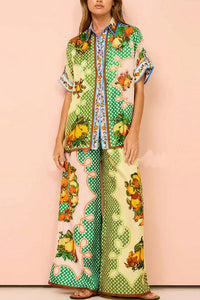 Willluxe® Artistic Graffiti Oversized Shirt & Wide-Leg Pant Set