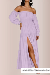 Willluxe® Boho Off-Shoulder Smocked Maxi Dress