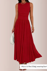 Willluxe® Sleeveless Ruched High-Waist Maxi Dress