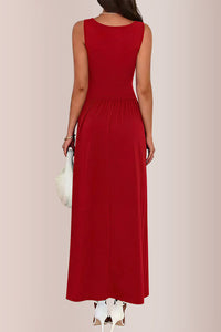 Willluxe® Sleeveless Ruched High-Waist Maxi Dress