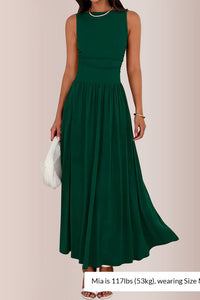 Willluxe® Sleeveless Ruched High-Waist Maxi Dress