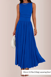 Willluxe® Sleeveless Ruched High-Waist Maxi Dress