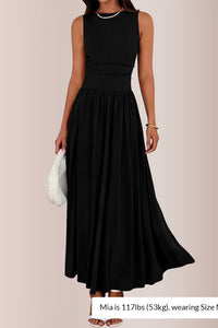 Willluxe® Sleeveless Ruched High-Waist Maxi Dress