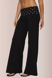 Willluxe® Polka Dot Foldover Pants