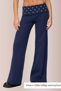 Willluxe® Polka Dot Foldover Pants