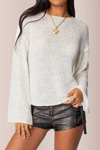 Willluxe® Drop Shoulder Light Knit Sweater
