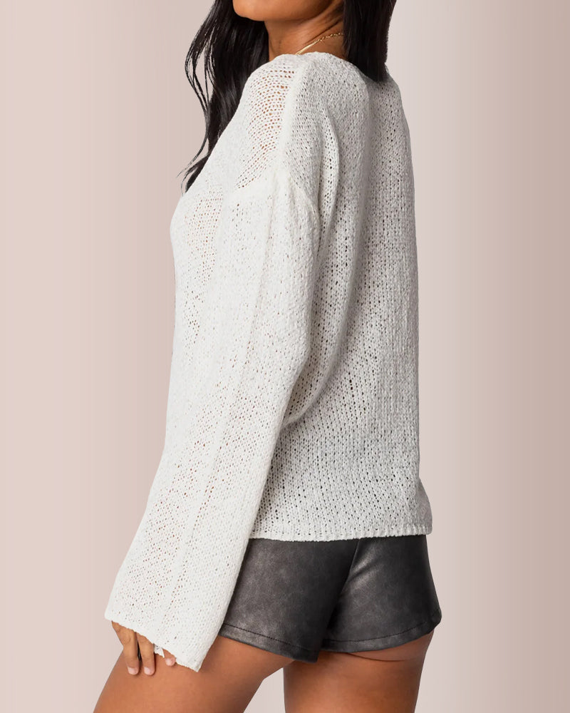 Willluxe® Drop Shoulder Light Knit Sweater
