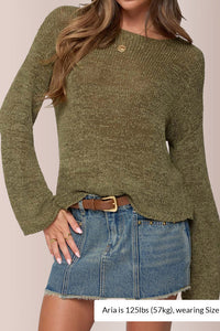 Willluxe® Drop Shoulder Light Knit Sweater