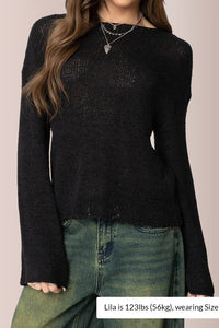Willluxe® Drop Shoulder Light Knit Sweater