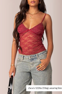 Willluxe® Sheer Lace Tank Top