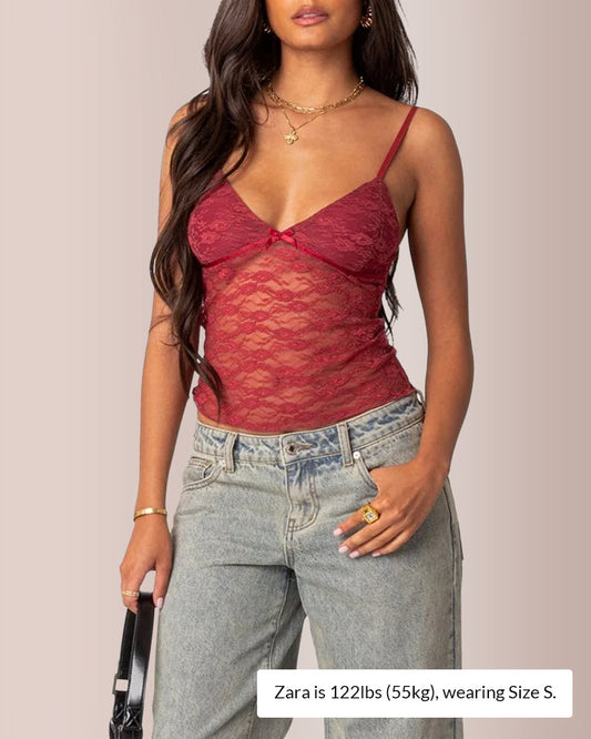 WILLLUXE® Sheer Lace Tank Top
