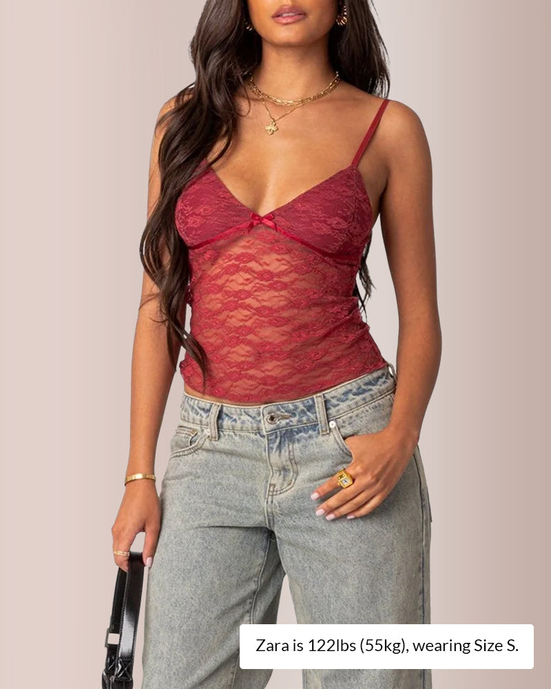 Willluxe® Sheer Lace Tank Top