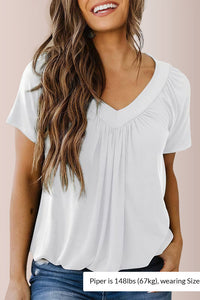 Willluxe® Women’s V-Neck Shirred Summer Top