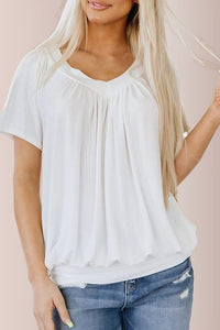 Willluxe® Women’s V-Neck Shirred Summer Top