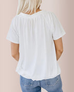 Willluxe® Women’s V-Neck Shirred Summer Top