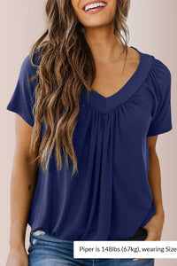 Willluxe® Women’s V-Neck Shirred Summer Top