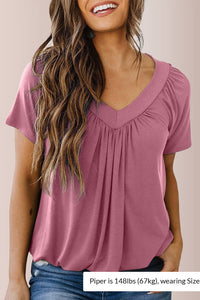 Willluxe® Women’s V-Neck Shirred Summer Top