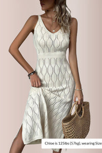 Willluxe® V-neck Sleeveless Split-Hem Maxi Dress