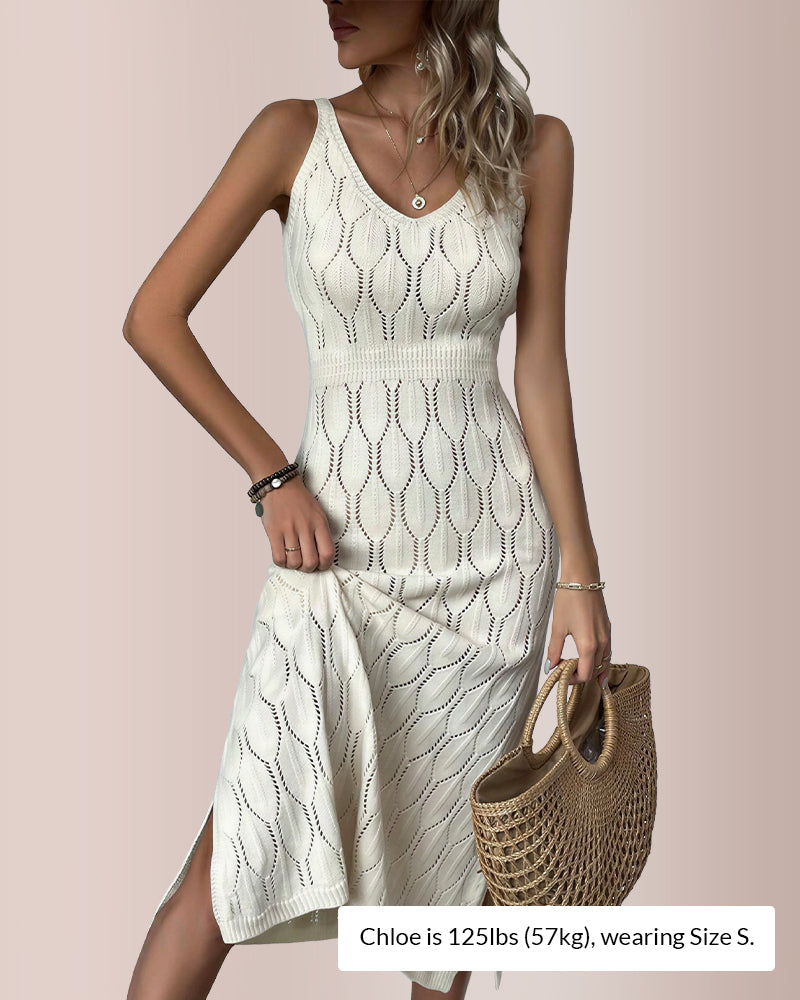 Willluxe® V-neck Sleeveless Split-Hem Maxi Dress