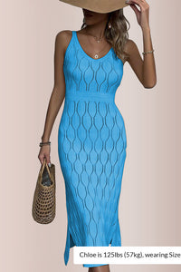 Willluxe® V-neck Sleeveless Split-Hem Maxi Dress