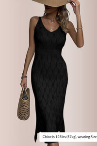 Willluxe® V-neck Sleeveless Split-Hem Maxi Dress
