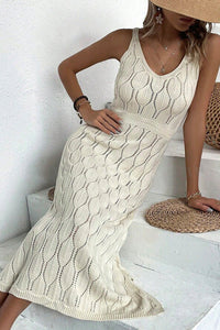 Willluxe® V-neck Sleeveless Split-Hem Maxi Dress