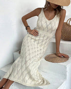 Willluxe® V-neck Sleeveless Split-Hem Maxi Dress
