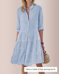 Willluxe® Breezy Striped Tiered Button-Down Shirt Dress