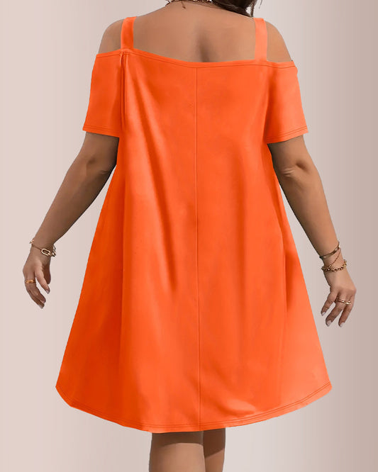 WILLLUXE® Plus Size Summer Elegant And Comfortable Solid-Color Dress