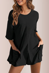 Willluxe® Oversized V-Neck Romper with Pockets