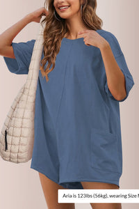 Willluxe® Oversized V-Neck Romper with Pockets