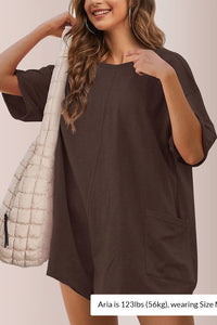 Willluxe® Oversized V-Neck Romper with Pockets